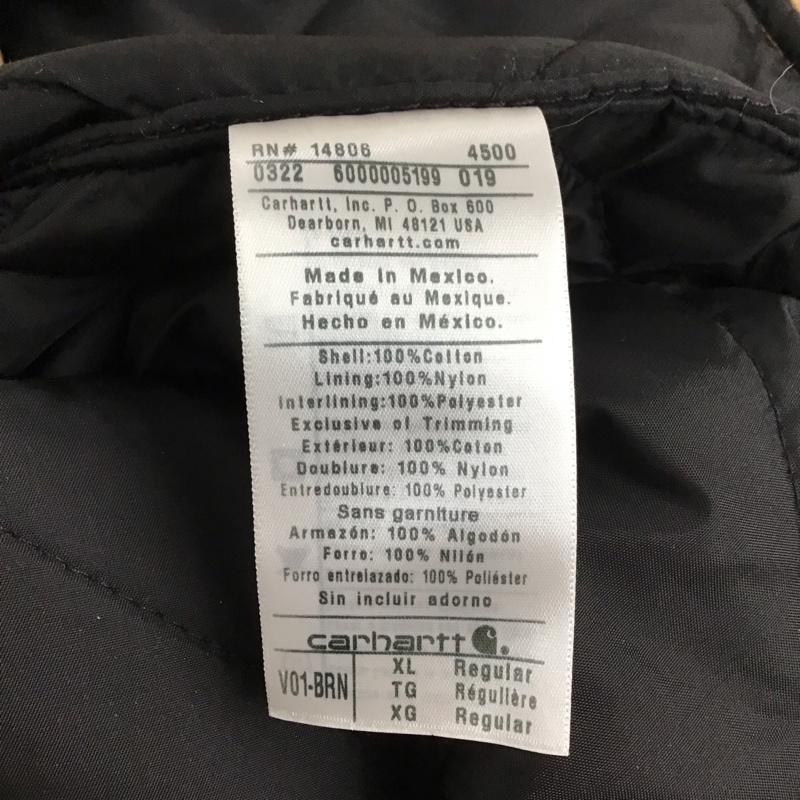 カーハート Carhartt ベスト ベスト ジップアップベスト ノースリーブカットソー アウター XL ロゴ、文字 茶 / ブラウン /  メンズ USED 古着 中古 10150661