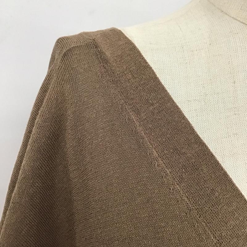 プラステ PLST カーディガン 半袖 12-1201013 ポンチョニット M 無地 茶 / ブラウン /  レディース USED 古着 中古 10119371