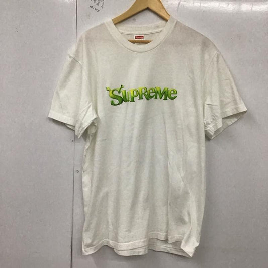 シュプリーム Supreme Tシャツ 半袖 21AW ShrekTee シュレックロゴプリントTシャツ L ロゴ、文字 白 / ホワイト /  メンズ USED 古着 中古 10129622