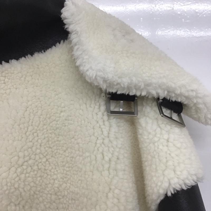ジェイダ GYDA ジャケット、上着 ジャンパー、ブルゾン BIGカラーワイドリブ B-3ジャケット 072250150001-01 FREE 無地 白 / ホワイト / X 黒 / ブラック /  レディース USED 古着 中古 10139973
