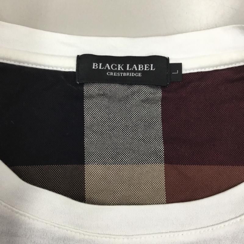 ブラックレーベルクレストブリッジ BLACK LABEL CRESTBRIDGE Tシャツ 半袖 半袖カットソー プリントTシャツ クルーネックカットソー L ロゴ、文字 白 / ホワイト /  メンズ USED 古着 中古 10116590