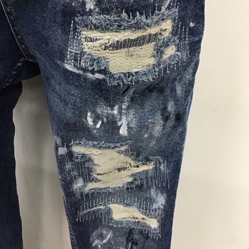 ザラ ZARA パンツ デニム、ジーンズ 0905 380 407 ストレッチ ダメージ加工 青 / ブルー /  メンズ USED 古着 中古 10119201