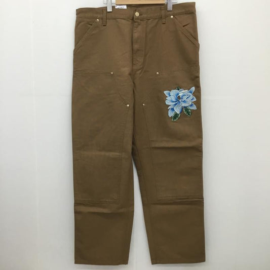 カーハート Carhartt パンツ ワークパンツ、ペインターパンツ AWAKE XL ワンポイント X 刺繍 茶 / ブラウン /  メンズ USED 古着 中古 10129333