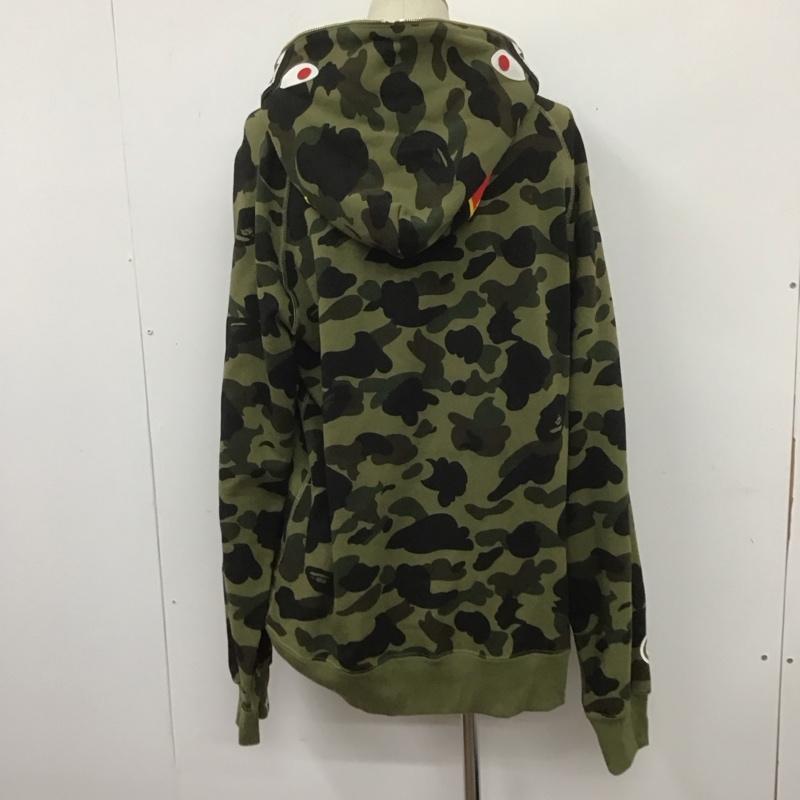 アベイシングエイプ A BATHING APE パーカー 長袖 001PPD801011X ハーフジップ カモ シャーク 3XL 裏起毛 総柄 カーキ / カーキ / X 黒 / ブラック / X ダークブラウン / ダークブラウン /  メンズ USED 古着 中古 10107419