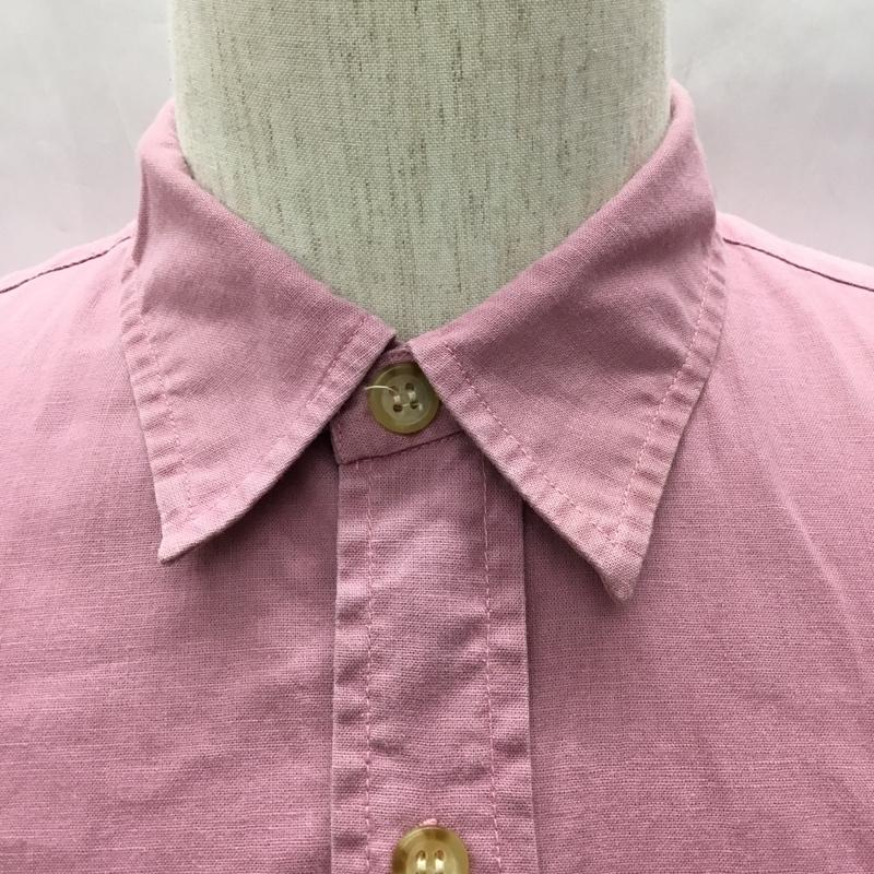 チャップスラルフローレン CHAPSRALPHLAUREN シャツ、ブラウス 半袖 半袖シャツ カラーシャツ 半袖カットソー 無地シャツ 80s 水兵タグ L 無地 桃 / ピンク /  メンズ USED 古着 中古 10109339