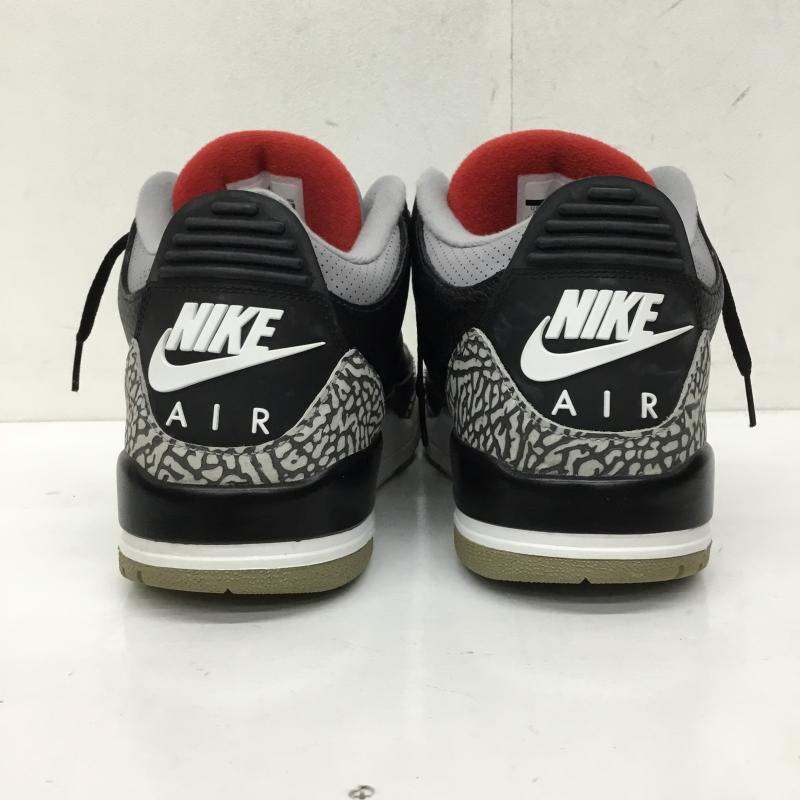 ナイキ NIKE スニーカー スニーカー 854262-001 Air Jordan 3 Retro OG Black Cement 28.0cm ロゴ、文字 灰 / グレー / X 黒 / ブラック / X 赤 / レッド /  メンズ USED 古着 中古 10142850