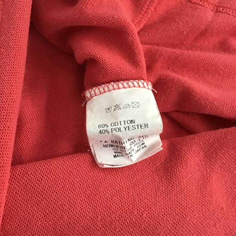 アベイシングエイプ A BATHING APE Tシャツ 半袖 半袖カットソー プリントTシャツ クルーネックカットソー XXL ロゴ、文字 赤 / レッド /  メンズ USED 古着 中古 10142626