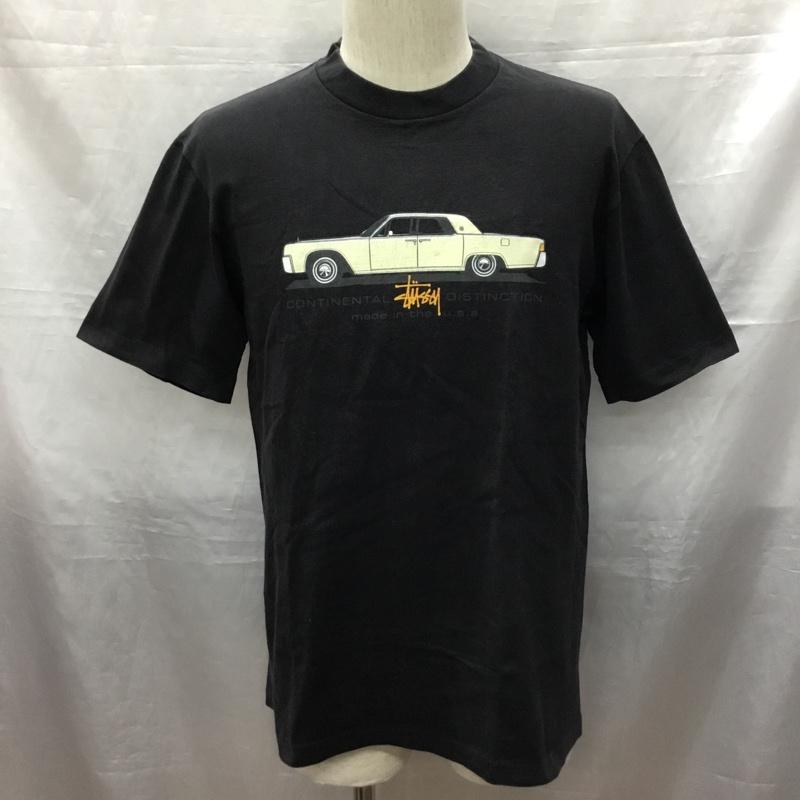 ステューシー STUSSY Tシャツ 半袖 半袖カットソー プリントTシャツ クルーネックカットソー M プリント 黒 / ブラック /  メンズ USED 古着 中古 10120255