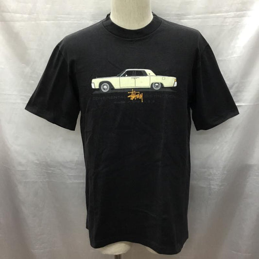ステューシー STUSSY Tシャツ 半袖 半袖カットソー プリントTシャツ クルーネックカットソー M プリント 黒 / ブラック /  メンズ USED 古着 中古 10120255