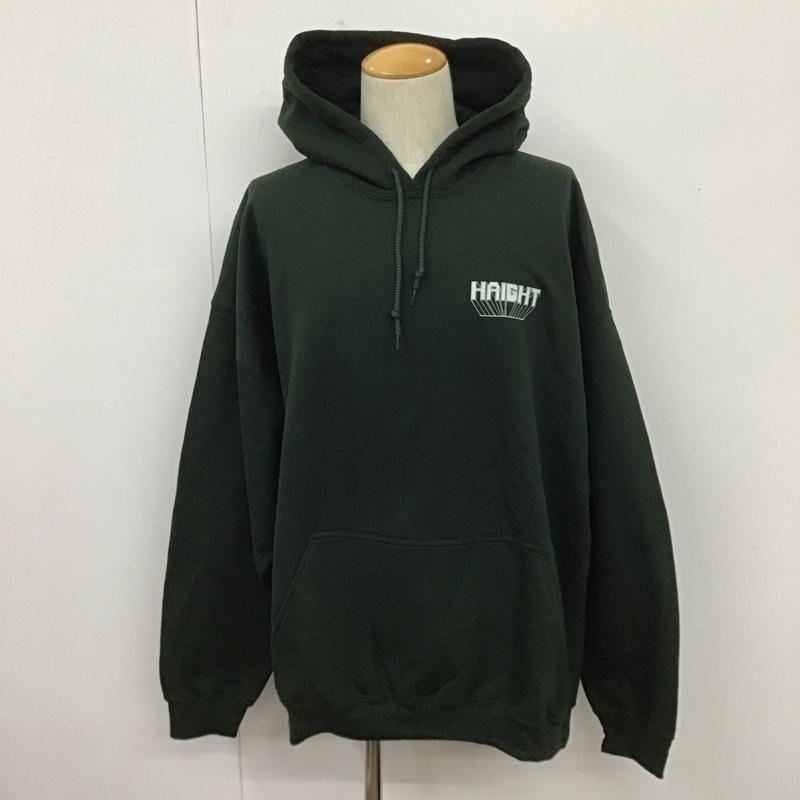 ヘイト HAIGHT パーカー 長袖 フーディ プルオーバー XXL ロゴ、文字 X プリント 緑 / グリーン /  メンズ USED 古着 中古 10107859