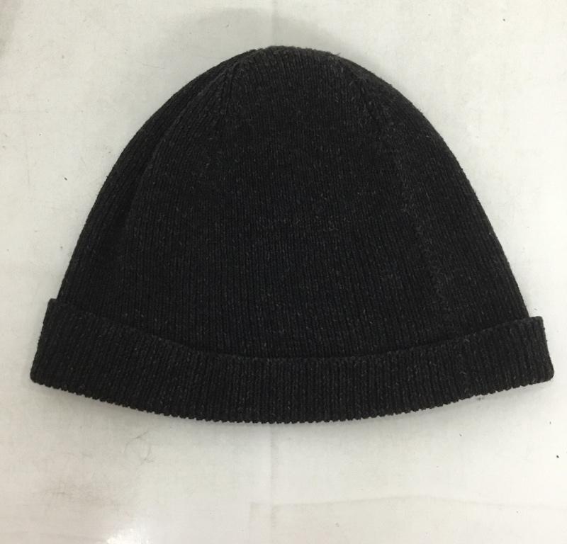 ダブルアールエル ラルフローレン RRL RALPH LAUREN 帽子 ニット帽 コットン リブニット ロゴラベル ロゴ、文字 黒 / ブラック /  メンズ USED 古着 中古 10140609