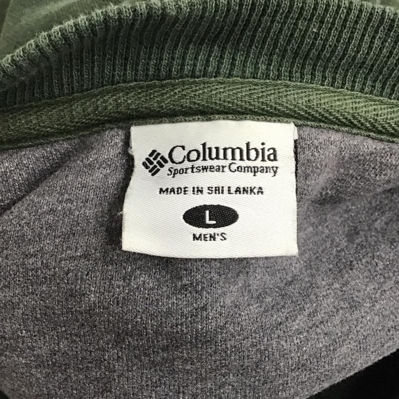 コロンビア Columbia トレーナー 長袖 長袖トレーナー スウェット クルーネック リブスウェットカットソー L ロゴ、文字 緑 / グリーン /  メンズ USED 古着 中古 10124099