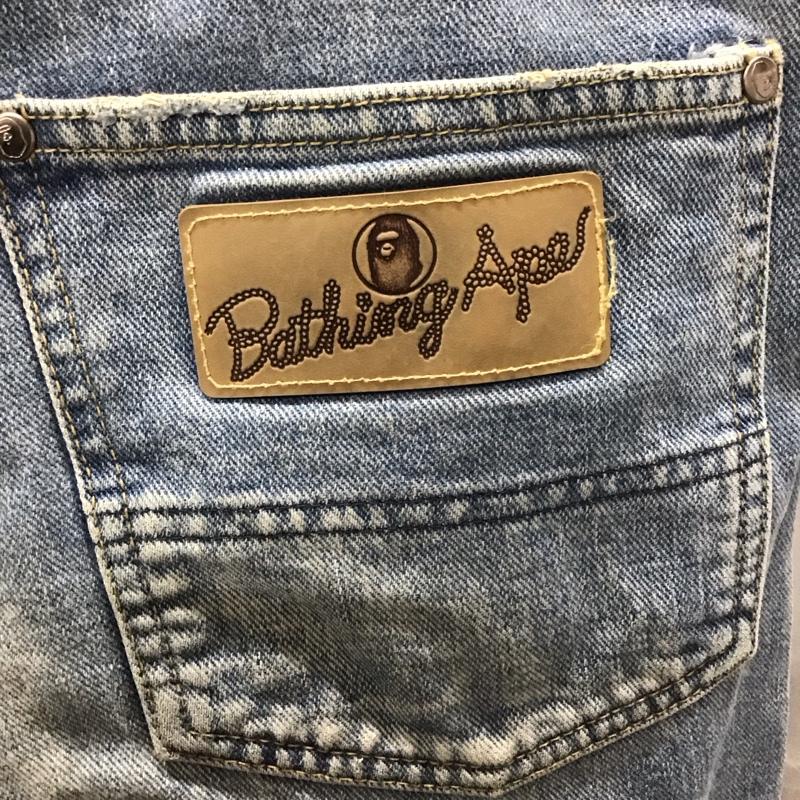 アベイシングエイプ A BATHING APE パンツ デニム、ジーンズ デニムパンツ スリムパンツ カジュアルパンツ ジーンズ S 無地 インディゴ / インディゴ /  メンズ USED 古着 中古 10111700