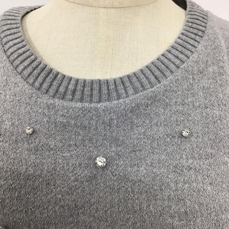 ザラ ZARA ニット、セーター 長袖 クロップド丈 M 無地 灰 / グレー /  レディース USED 古着 中古 10122030