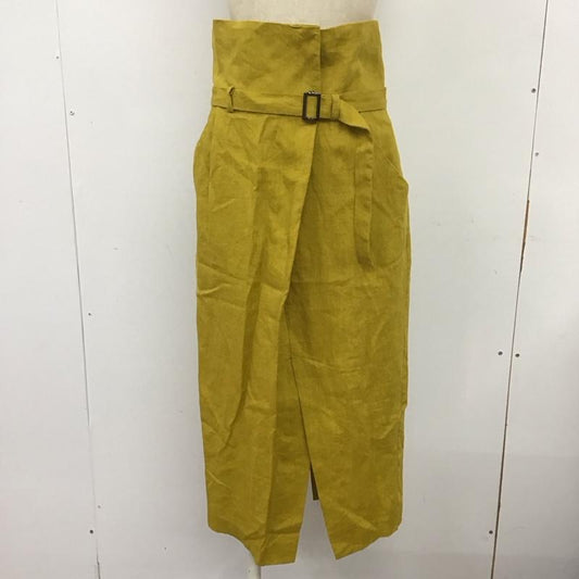 アイテムズ アーバンリサーチ ITEMS URBAN RESEARCH スカート ロングスカート wh85-25n008 リネンライクタイトスカート センタースリットスカート FREE 無地 マスタード / マスタード /  レディース USED 古着 中古 10109210