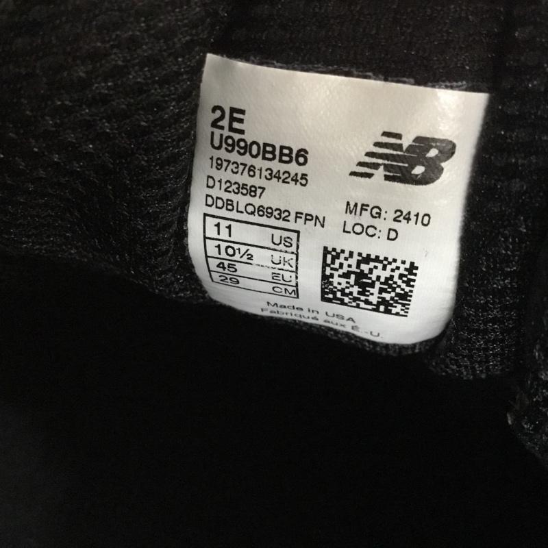 ニューバランス New Balance スニーカー スニーカー U990BB6 29cm 箱有 29.0cm ロゴ、文字 黒 / ブラック /  メンズ USED 古着 中古 10132567