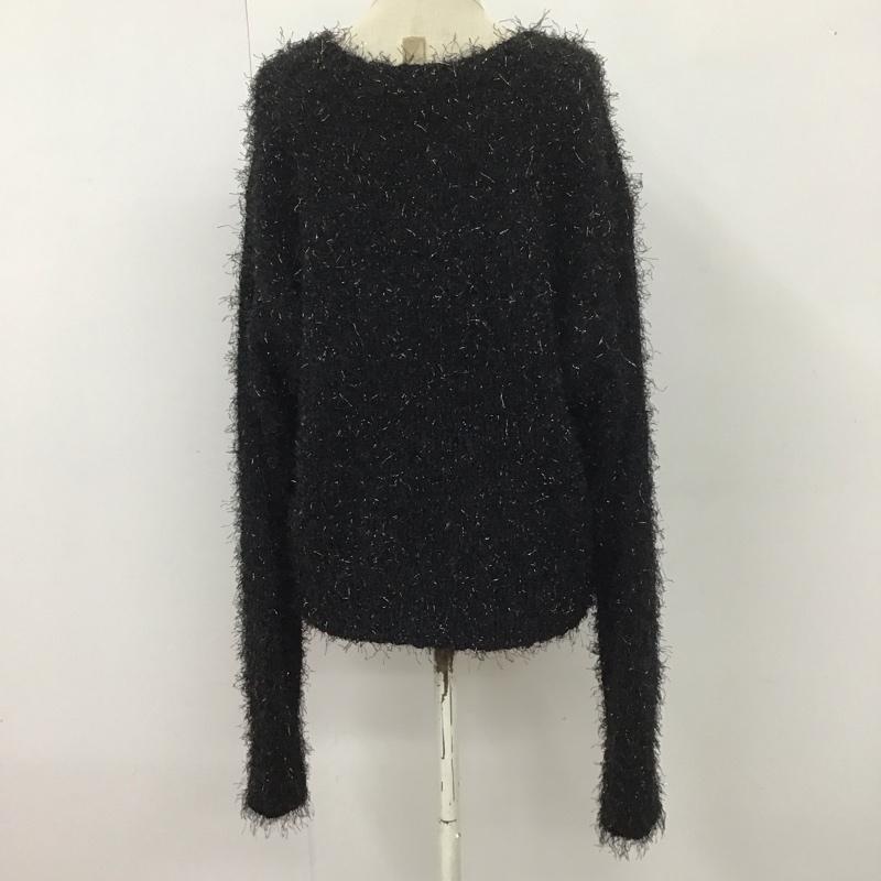 ローリーズファーム LOWRYS FARM カーディガン 長袖 LF623530CF ラメシャギーカーディガンLS 1 無地 黒 / ブラック /  レディース USED 古着 中古 10113833