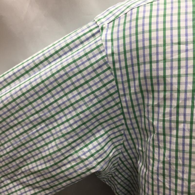 チャップス CHAPS シャツ、ブラウス 長袖 ボタンダウン 胸ポケット チェック 白 / ホワイト / X 緑 / グリーン / X 青 / ブルー /  メンズ USED 古着 中古 10116101