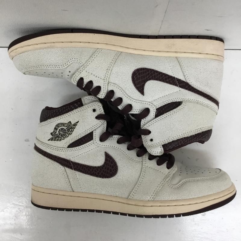 ナイキ NIKE スニーカー スニーカー DO7097–100 A Ma Maniere × Nike Air Jordan 1 Retro High OG Sail and Burgundy 28.0cm ロゴ、文字 白 / ホワイト / X 灰 / グレー / X ボルドー / ボルドー /  メンズ USED 古着 中古 10141695
