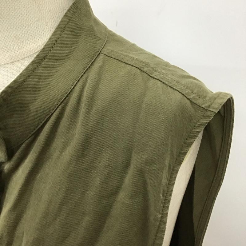 ザラ ZARA ベスト ベスト ジップアップベスト ノースリーブカットソー ロングベスト S 無地 カーキ / カーキ /  レディース USED 古着 中古 10115741