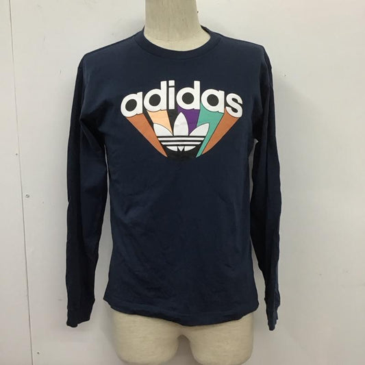 アディダス adidas Tシャツ 長袖 GN3904 クルーネック ロゴ M プリント 紺 / ネイビー /  メンズ USED 古着 中古 10107435