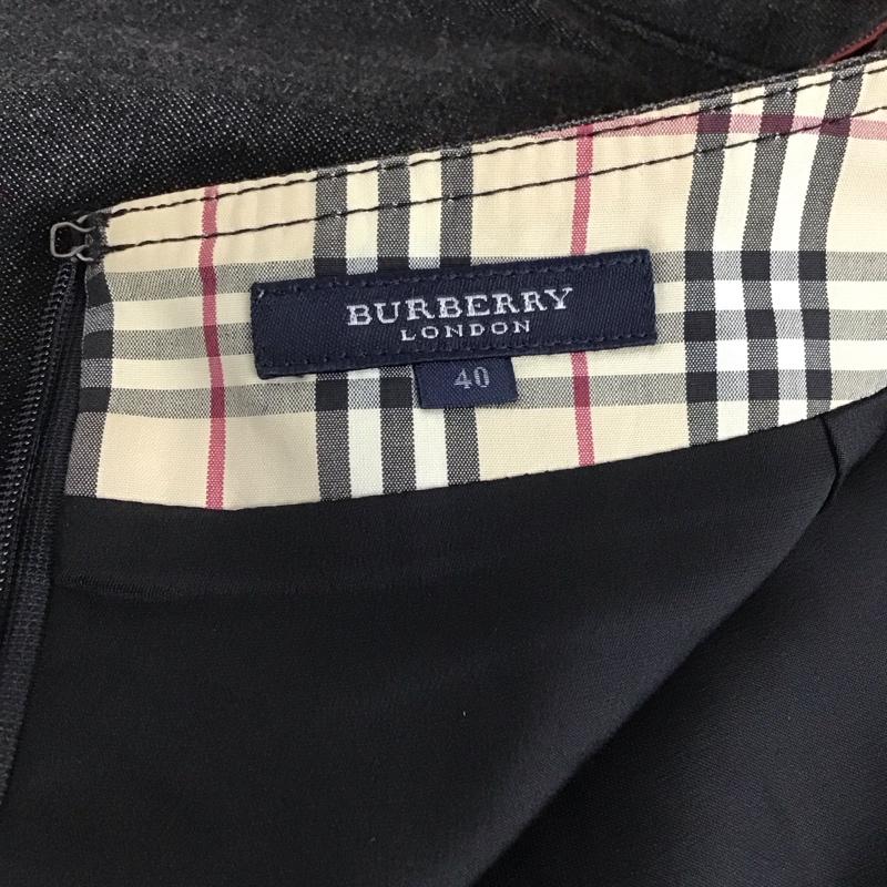 バーバリー BURBERRY スカート ひざ丈スカート 40 無地 黒 / ブラック /  レディース USED 古着 中古 10145021