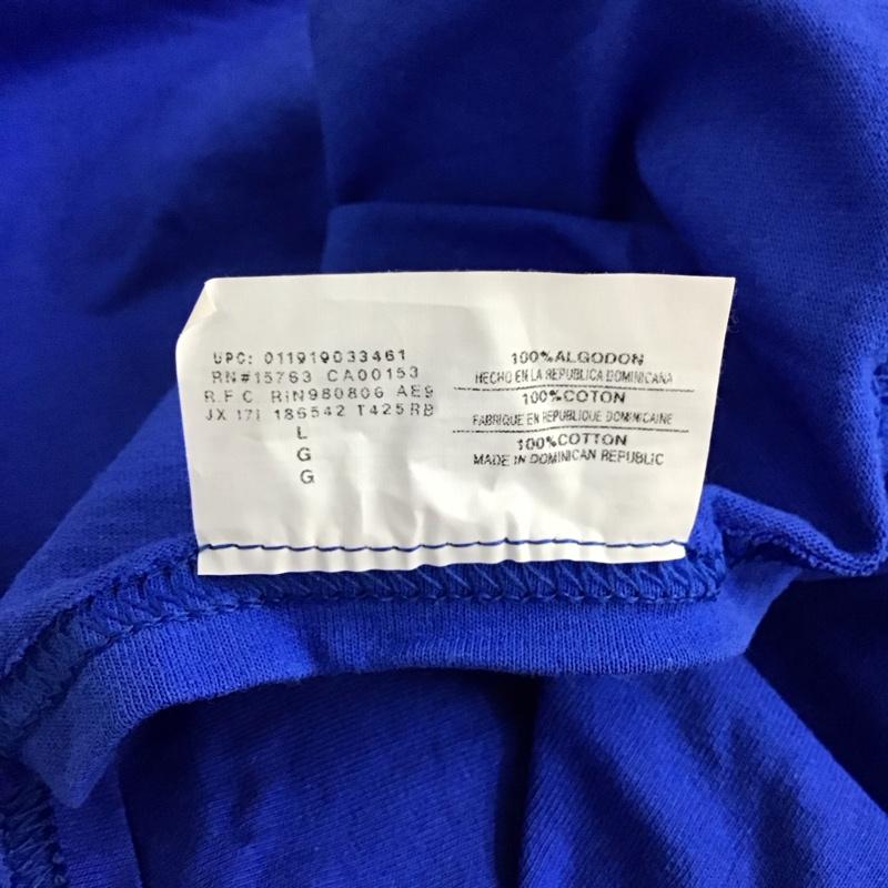 チャンピオン Champion Tシャツ 半袖 半袖カットソー プリントTシャツ クルーネックカットソー L 無地 青 / ブルー /  メンズ USED 古着 中古 10150934