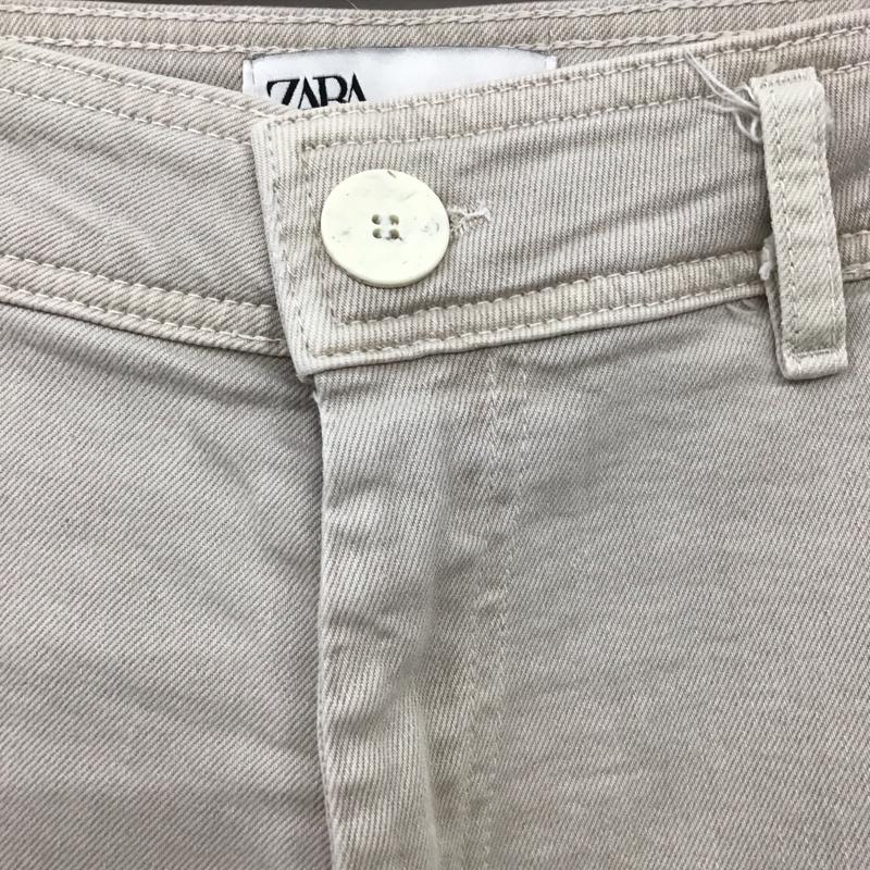 ザラ ZARA パンツ デニム、ジーンズ デニムパンツ ストレートパンツ ワイドパンツ カジュアルパンツ 36 無地 ベージュ / ベージュ /  レディース USED 古着 中古 10117864