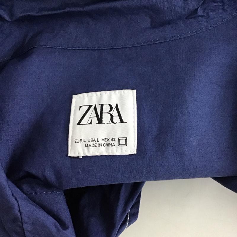 ザラ ZARA シャツ、ブラウス 半袖 L 無地 紺 / ネイビー /  メンズ USED 古着 中古 10128319