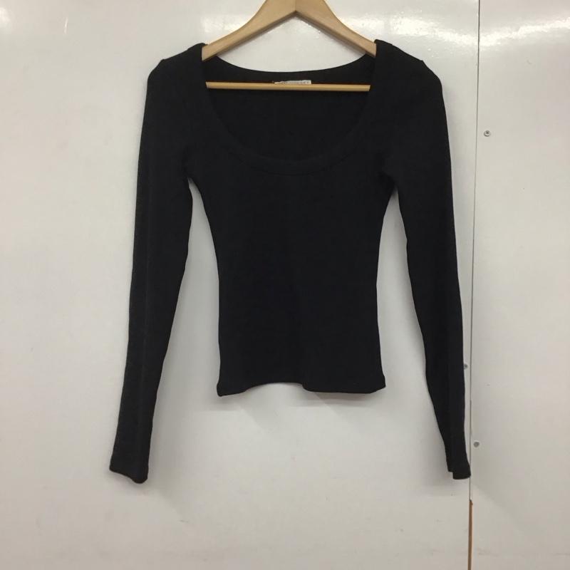 ザラ ZARA カットソー 長袖 長袖カットソー クルーネックカットソー 無地カットソー S 無地 黒 / ブラック /  レディース USED 古着 中古 10142498