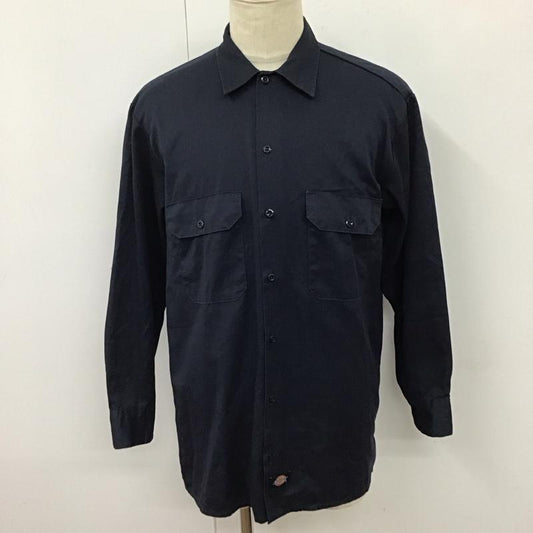 ディッキーズ Dickies シャツ、ブラウス 長袖 574DN ワークシャツ M 無地 紺 / ネイビー /  メンズ USED 古着 中古 10118331