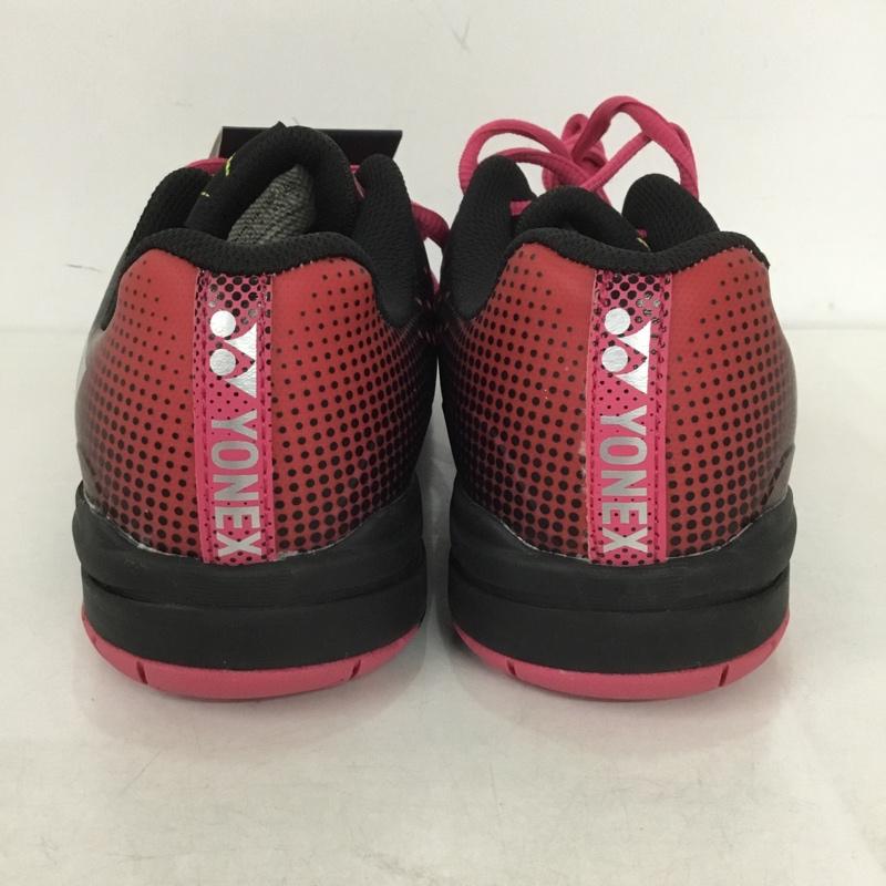 ヨネックス YONEX スニーカー スニーカー SHTAD2WG パワークッション エアラスダッシュ2 ワイドGC テニスシューズ 23.5cm 23.5cm ロゴ、文字 黒 / ブラック / X 赤 / レッド /  レディース USED 古着 中古 10142501