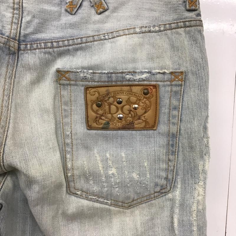 ドルチェアンドガッバーナ DOLCE&GABBANA パンツ デニム、ジーンズ デニムパンツ ワイドパンツ カジュアルパンツ 48 ダメージ加工 インディゴ / インディゴ /  メンズ USED 古着 中古 10141525