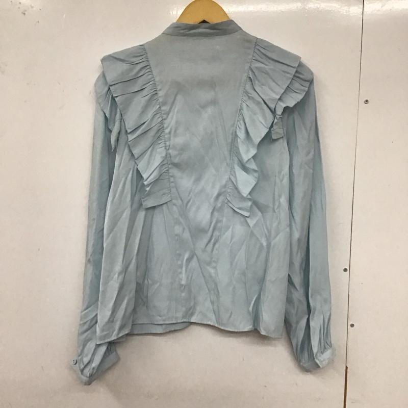 マウジー MOUSSY シャツ、ブラウス 長袖 029eaa30-5230 長袖フリルシャツ ノーカラーシャツ FREE 無地 水色 / ライトブルー /  レディース USED 古着 中古 10128910