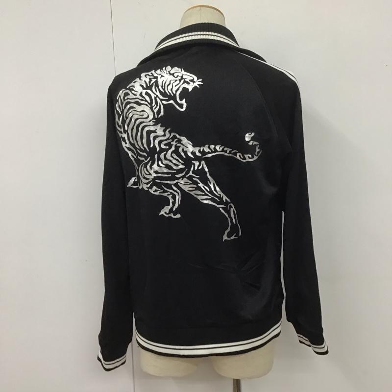 オニツカタイガー ONITSUKA TIGER ジャケット、上着 ジャンパー、ブルゾン ジップアップジャケット ジャンパー ジャケット カジュアルジャケット ジャージ L ロゴ、文字 黒 / ブラック / X 白 / ホワイト /  メンズ USED 古着 中古 10108016