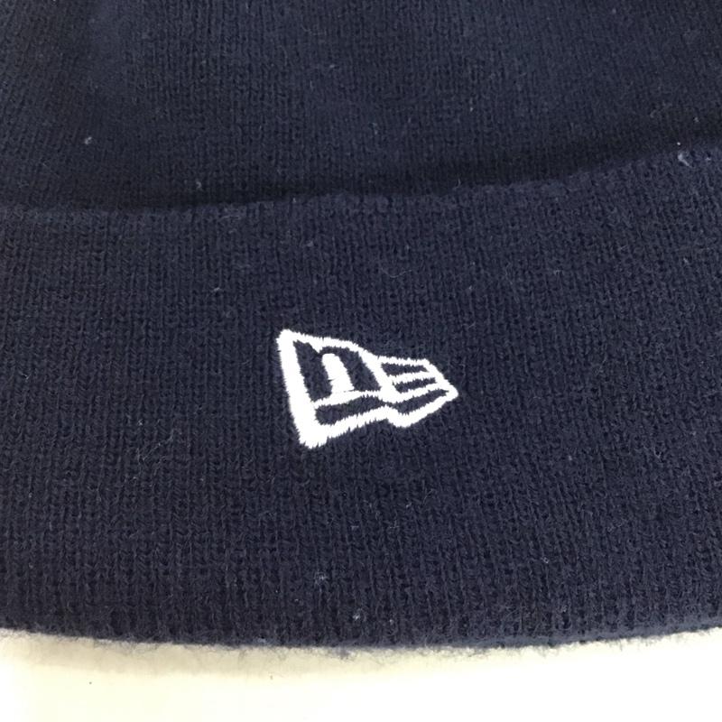 ニューエラ NEW ERA 帽子 ニット帽 ロゴ、文字 紺 / ネイビー /  メンズ USED 古着 中古 10141148