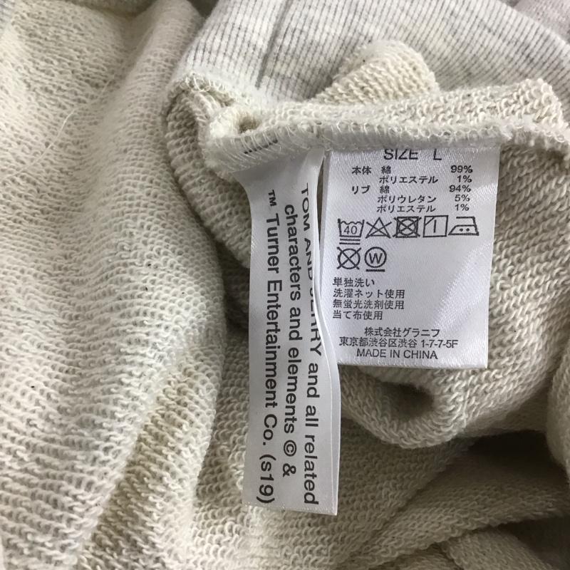 デザインティーシャツストアグラニフ Designtshirtsstoregraniph トレーナー 長袖 長袖トレーナー スウェット クルーネック プルオーバー L ロゴ、文字 灰 / グレー /  メンズ USED 古着 中古 10141790