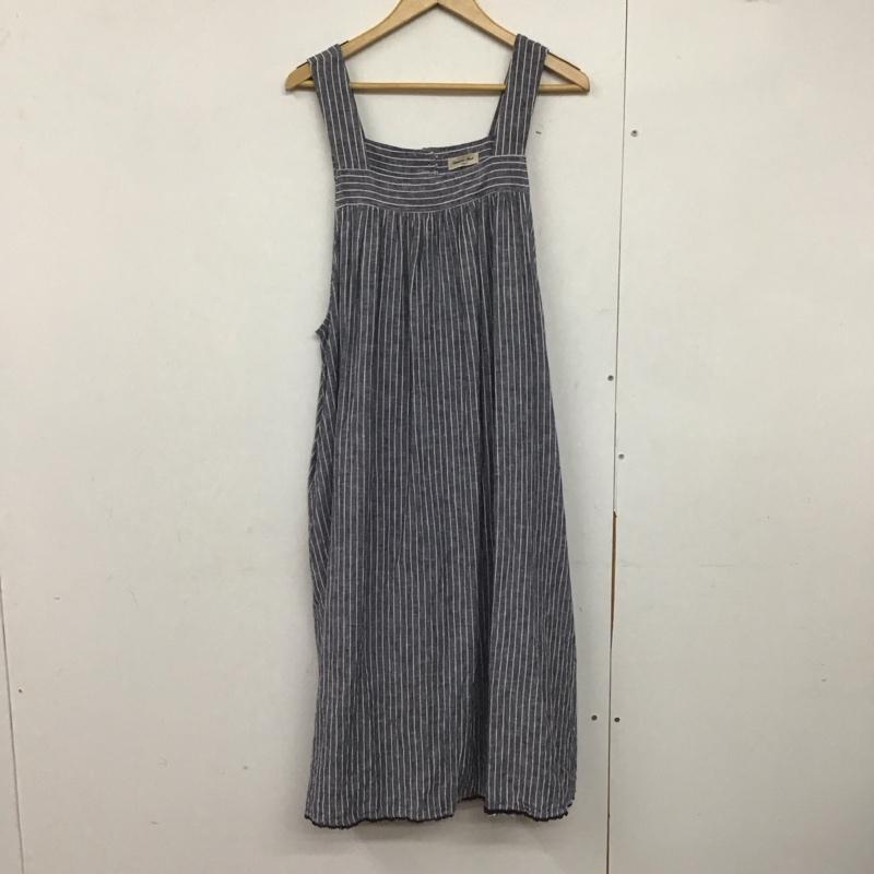 サマンサモスモス Samansa Mos2 ワンピース ロングスカート 1102020 ジャンパースカート M ストライプ 紺 / ネイビー / X 白 / ホワイト /  レディース USED 古着 中古 10142229