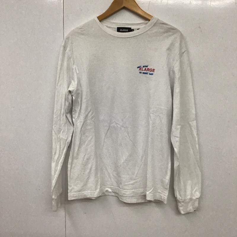 エクストララージ XLARGE カットソー 長袖 長袖カットソー プリントカットソー クルーネック M プリント 白 / ホワイト /  メンズ USED 古着 中古 10131002