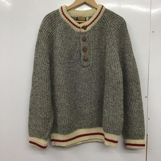 古着 USED ニット、セーター 長袖 長袖ニットカットソー ヘンリーネック セーター 42 無地 灰 / グレー /  メンズ USED 古着 中古 10144782