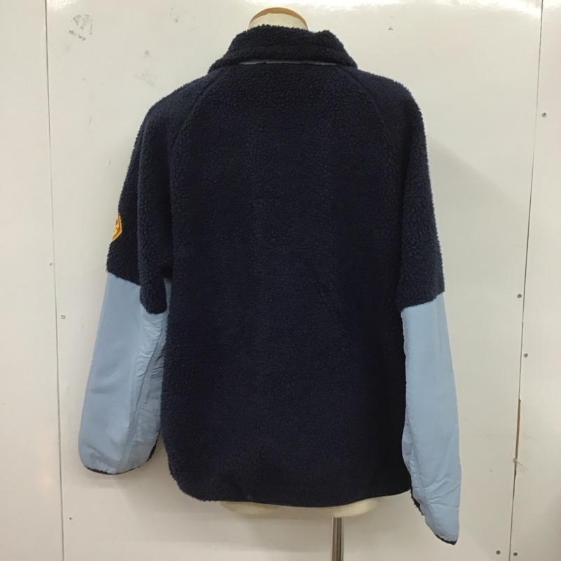 ジーユー GU ジャケット、上着 ジャケット、ブレザー 341-333173 ジップアップジャケット ジャンパー ジャケット フリースジャケット アウター XL ロゴ、文字 紺 / ネイビー / X 水色 / ライトブルー /  メンズ USED 古着 中古 10124500