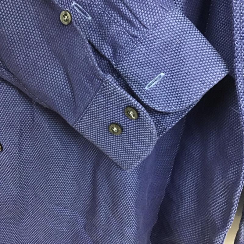 ラコステ LACOSTE シャツ、ブラウス 長袖 長袖シャツ 総柄シャツ カラーシャツ ロゴ、文字 青 / ブルー /  メンズ USED 古着 中古 10131454