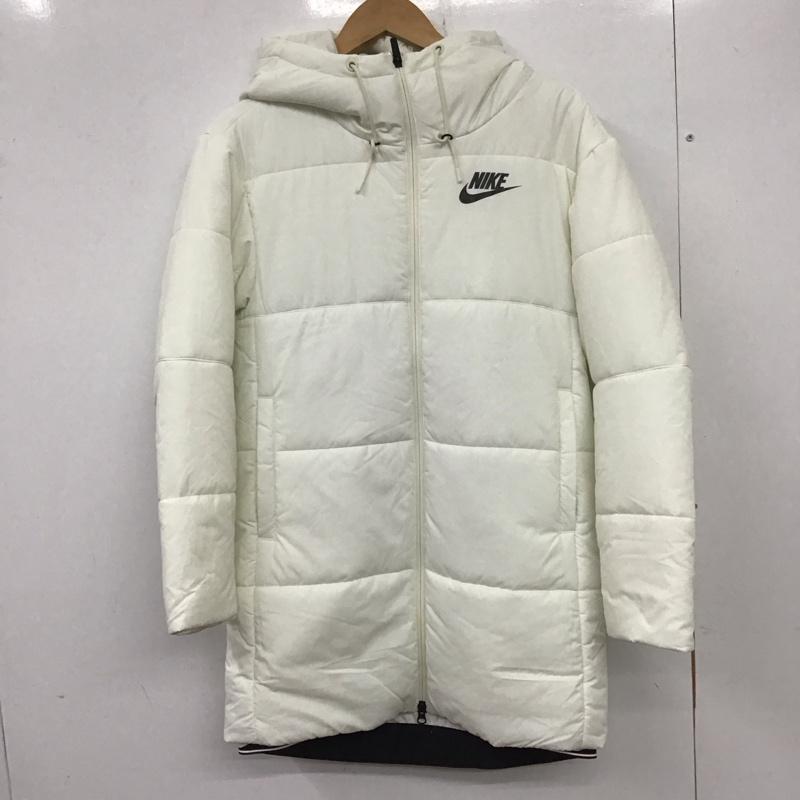 ナイキ NIKE ジャケット、上着 ジャケット、ブレザー cv8671-133 ロングダウンジャケット アウター M ロゴ、文字 白 / ホワイト /  レディース USED 古着 中古 10135251