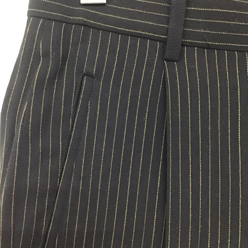 ジャンポールゴルチエ Jean Paul Gaultier パンツ スラックス スラックスパンツ ワイドパンツ センタータックパンツ ストレッチパンツ 48 ストライプ 黒 / ブラック /  メンズ USED 古着 中古 10142429