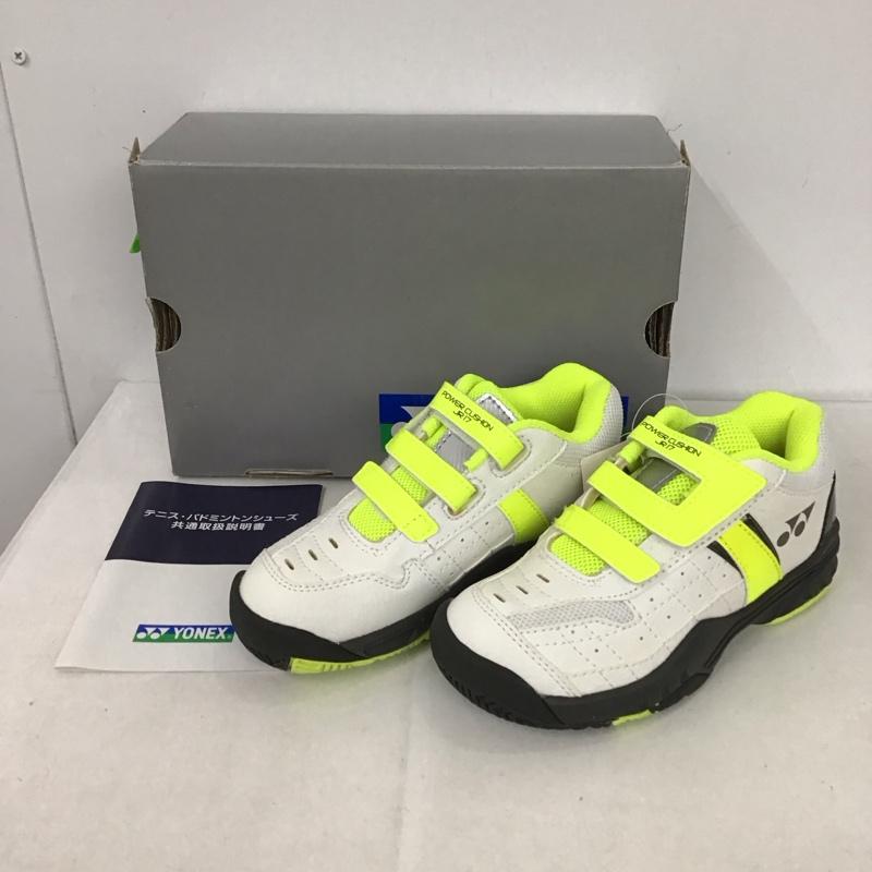 ヨネックス YONEX シューズ シューズ SHT-JR17 パワークッションジュニア17 テニスシューズ 19.0cm 無地 白 / ホワイト / X 黄 / イエロー /  ガールズ USED 古着 中古 10135285