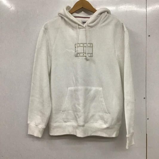 トミー ジーンズ TOMMY JEANS パーカー 長袖 M プリント X ロゴ、文字 白 / ホワイト /  レディース USED 古着 中古 10139523