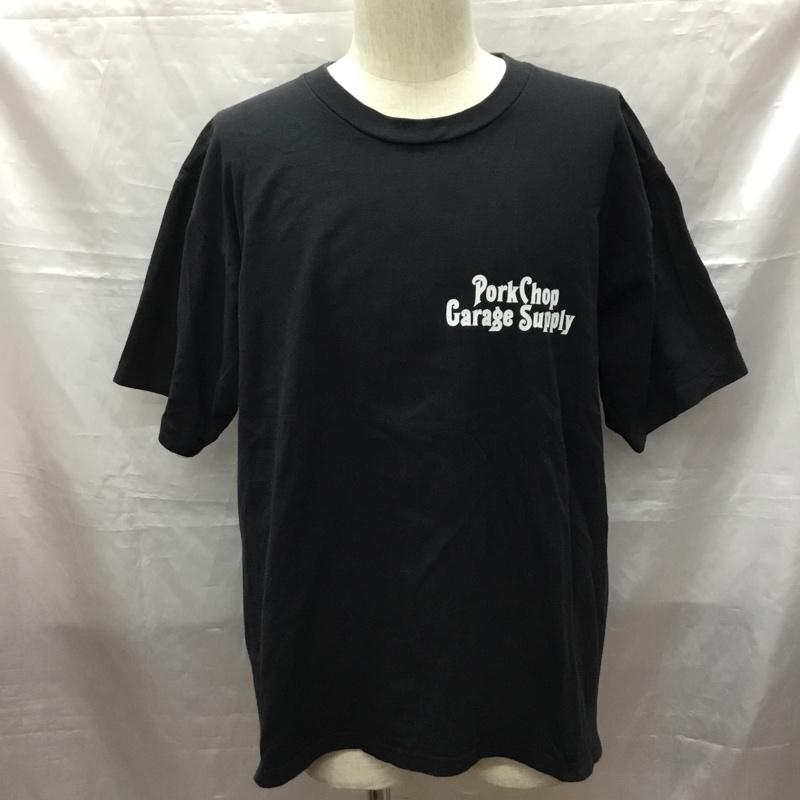 ポークチョップガレージサプライ PORKCHOP GARAGE SUPPLY Tシャツ 半袖 バックプリント M ロゴ、文字 黒 / ブラック /  メンズ USED 古着 中古 10116125