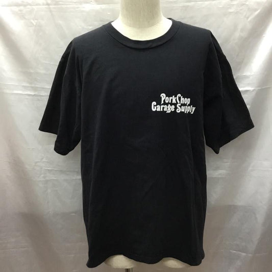 ポークチョップガレージサプライ PORKCHOP GARAGE SUPPLY Tシャツ 半袖 バックプリント M ロゴ、文字 黒 / ブラック /  メンズ USED 古着 中古 10116125