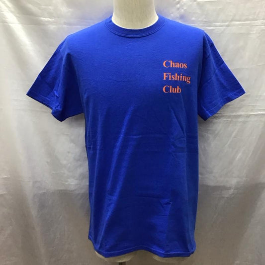 カオス フィッシング クラブ Chaos Fishing Club Tシャツ 半袖 半袖カットソー プリントTシャツ クルーネックカットソー M ロゴ、文字 青 / ブルー /  メンズ USED 古着 中古 10122692