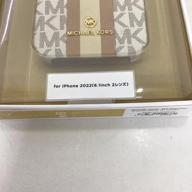 マイケルコース MICHAEL KORS ファッション小物 ファッション小物 MKSTVNLWPIP2261 iPhoneケース Slim Wrap Case Stripe iPhone 14 ロゴ、文字 ベージュ / ベージュ /  レディース USED 古着 中古 10123146